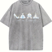 Meet Me at Midnight Vintage Washed T-Shirt in Gray