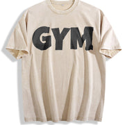 Dumbell Barbell Vintage Washed T-Shirt in Beige
