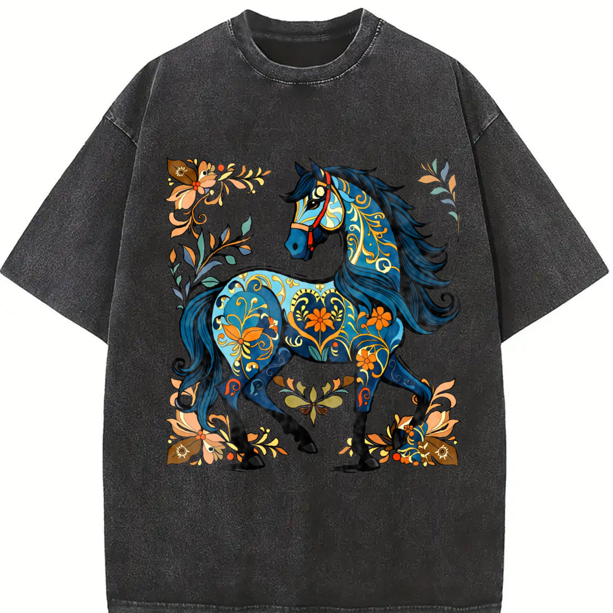 New Year Winter Vintage Washed T-Shirt in Black