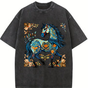New Year Winter Vintage Washed T-Shirt in Black