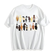 Animal Horse Herd 1pc Cotton T-Shirt in White