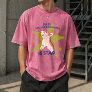 Rat Spelled Backwards Is Star Vintage Washed T-Shirt in Red