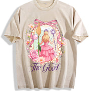 Wicked Change For Good Coquette Wicked Friendship vintage washed oversized T-shirt in Beige