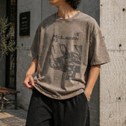 P1 Supercar 90s Vintage Washed T-Shirt in Brown