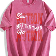 Motivational Quote and Shorts Set Vintage Washed T-Shirt in Red