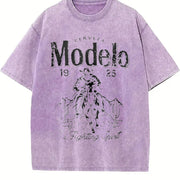 Modelo Fishing Spirit Vintage Washed T-Shirt in Purple