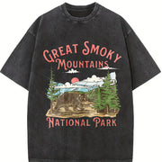 1pc Yanshan Vintage Washed T-Shirt in Black