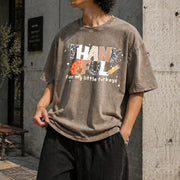 Thankful Teacher Fall Turkey Teacher Vintage Washed T-Shirt in Brown