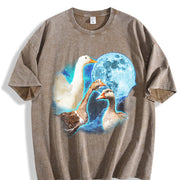 Three Goose Retro Silly Goose Vintage Washed T-Shirt in Brown