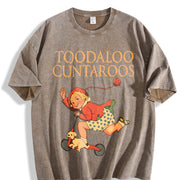 Sarcastic Retro Toodaloo Cuntaroos Vintage Washed T-Shirt in Brown