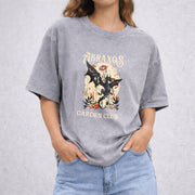 Abraxos Flower Garden Club vintage washed oversized T-shirt in Gray