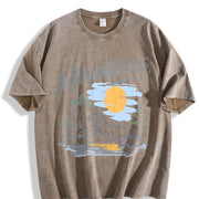 Mountains for Dad Friends Vintage Washed T-Shirt in Brown