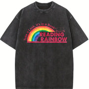 Retro Take a It's in a Book Vintage Washed T-Shirt in Black