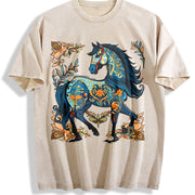 New Year Winter Vintage Washed T-Shirt in Beige