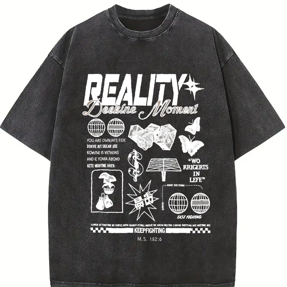 Reality Jackson Moment Vintage Washed T-Shirt in Black