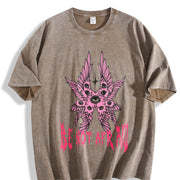 Be Not Afraid: Gothic Angelic Vintage Washed T-Shirt in Brown