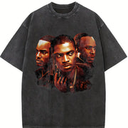 PAID IN FULL Mitch Ace & Rico Oil Paint Style Classic vintage washed oversized T-shirt in Black