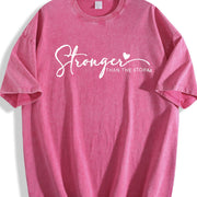 Encouragement Motivational Stronger Than the Storm Vintage Washed T-Shirt in Red