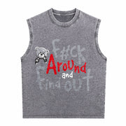 FK Around AND FIND OUT Vintage Washed Tank Top in Gray