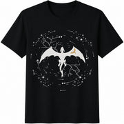 Dark Fantasy Dragon Cotton T-Shirt in Black