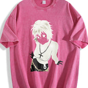 Hunter X Hunter Shizuku Murasaki Vintage Washed T-Shirt in Red