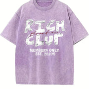 Rich Club Members Only Vintage Washed T-Shirt in Purple