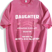 I'm a Lucky Daughter I Have a Crazy Mom Vintage Washed T-Shirt in Red
