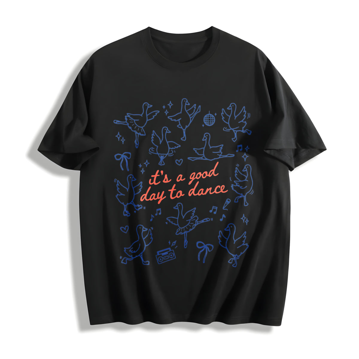 Dancer Silly Goose Cotton T-Shirt in Black