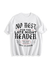 Book Lover Bookworm Cotton T-Shirt in White
