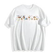 Easter Dog Dachshund Happy Easter Retro Spring Dog Cute Cotton T-Shirt in White