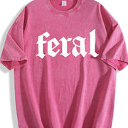 Feral Human Vintage Washed T-Shirt in Red