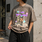 Eepy Cat Meme Vintage Washed T-Shirt in Brown