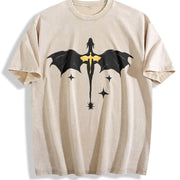 Fourth Wing Basgiath War College Violet Sorrengail vintage washed oversized T-shirt in Beige