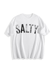 Salty Retro Beach Cotton T-Shirt in White
