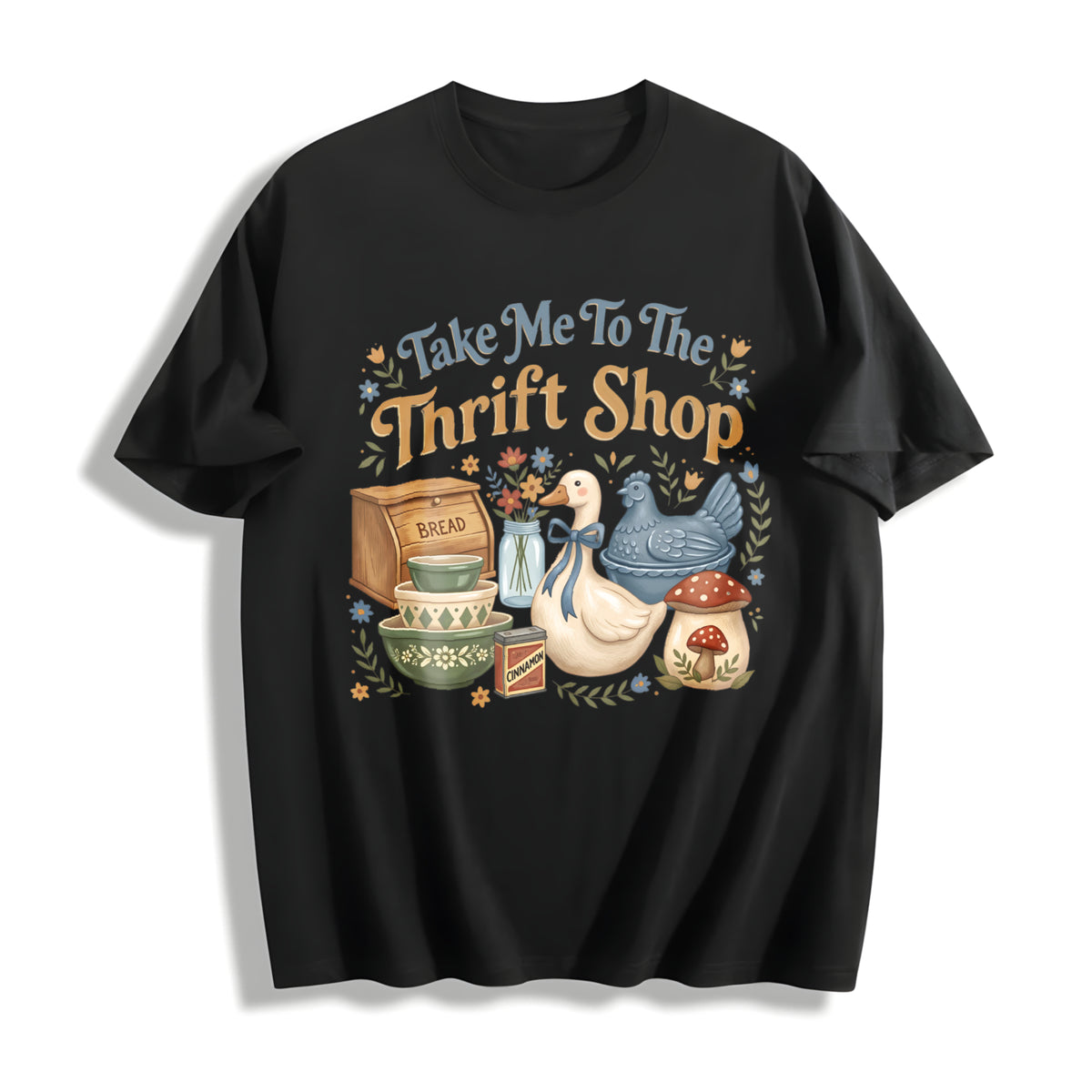 Take Me to the Thrift Shop Cotton T-Shirt in Black