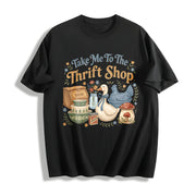 Take Me to the Thrift Shop Cotton T-Shirt in Black