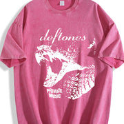 Deftones – Retro Rock Style vintage washed oversized T-shirt in Red