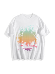 Remake the Lion Kingg Hakuna Matata Silhouettee Jungle Cotton T-Shirt in White