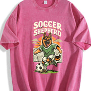 Soccer Shepherd Vintage Washed T-Shirt in Red