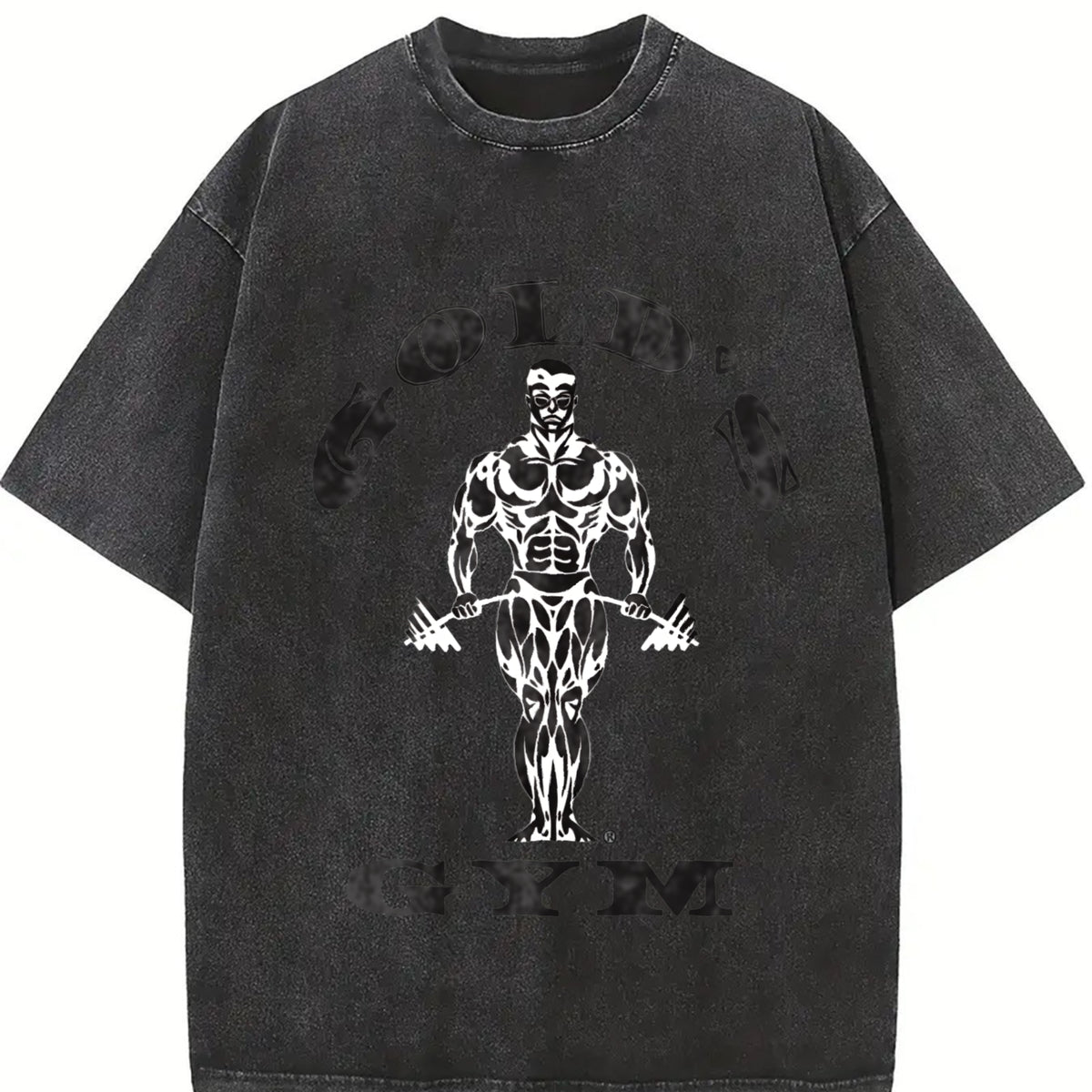 1990s Gym Authentic Retro for 90s & Athleisure Vintage Washed T-Shirt in Black