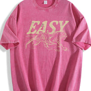 Easy Tiger 4th of July Long Sleeve vintage washed oversized T-shirt in Red
