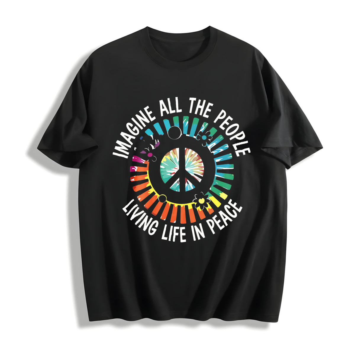 Simple Letter 1pc Stylish Cotton T-Shirt in Black