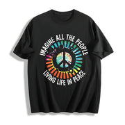 Simple Letter 1pc Stylish Cotton T-Shirt in Black