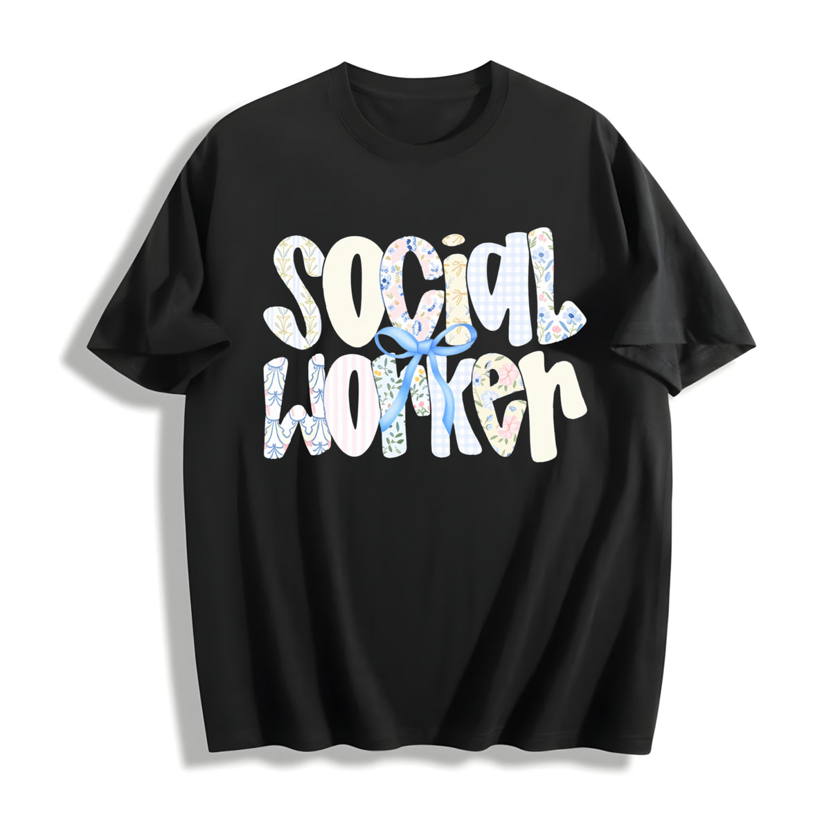 For Social Worker School Counselor Cotton T-Shirt in Black