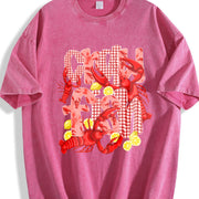Crawfish Boil Vintage Washed T-Shirt in Red