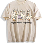 Accountant Goose CPA Bookkeeper Vintage Washed T-Shirt in Beige