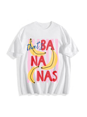 That’s Bananas Fruit Food Pun Retro Banana Cotton T-Shirt in White