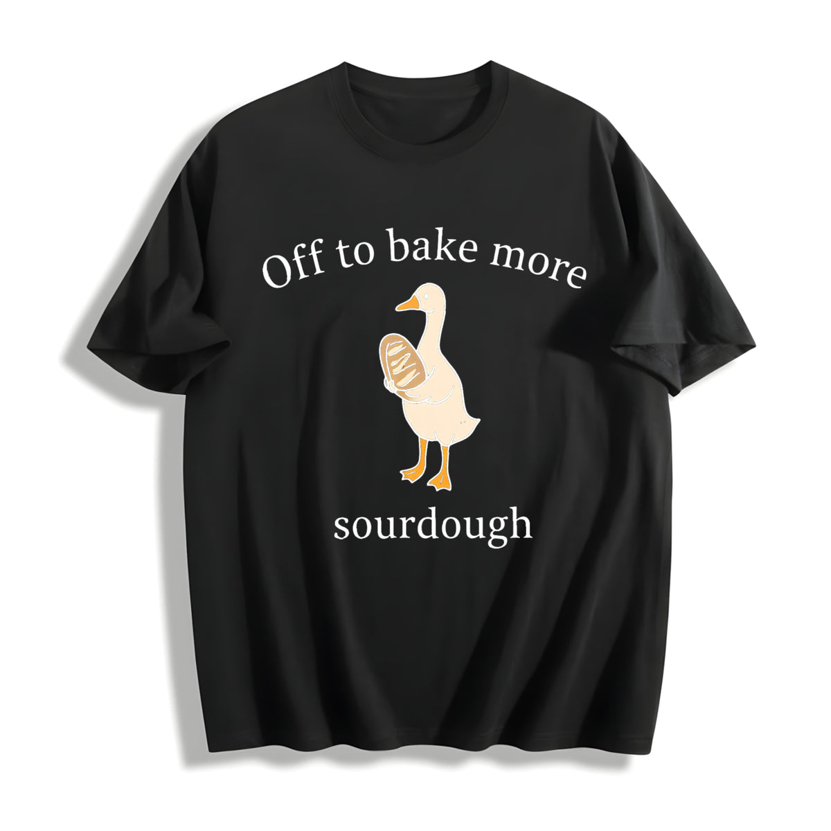 Sourdough Bread Sourdough Baker Goose Cotton T-Shirt in Black