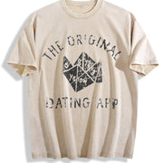 The Original Dating App Cootie Catcher Joke for Ladies Vintage Washed T-Shirt in Beige
