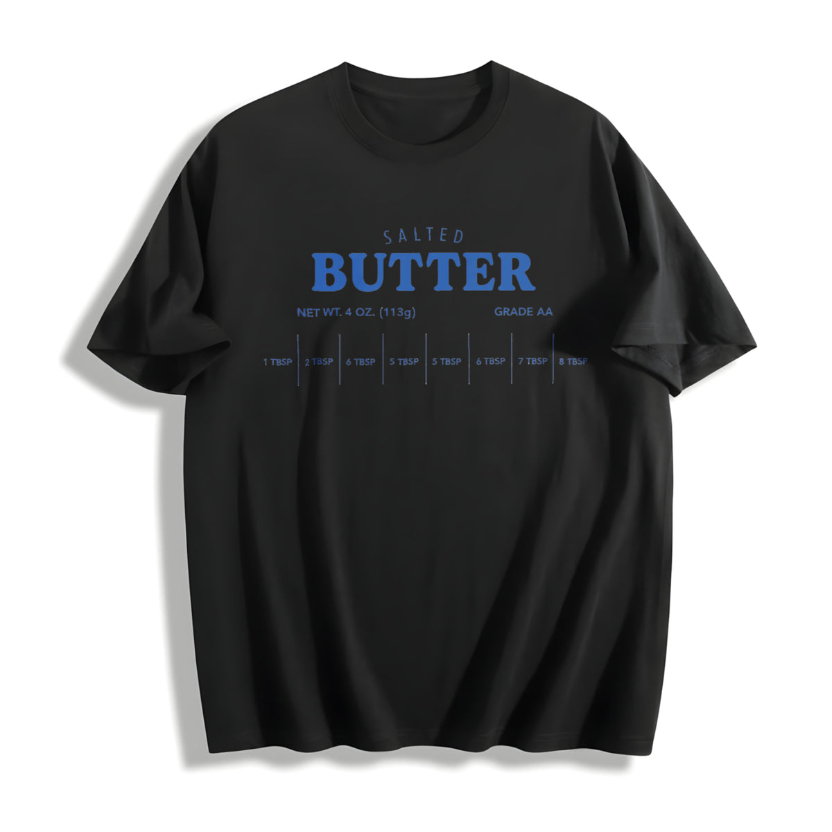 Salted Butter Retro Cotton T-Shirt in Black